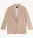 Alix The Label Blazer ladies woven oversized check blazer sand