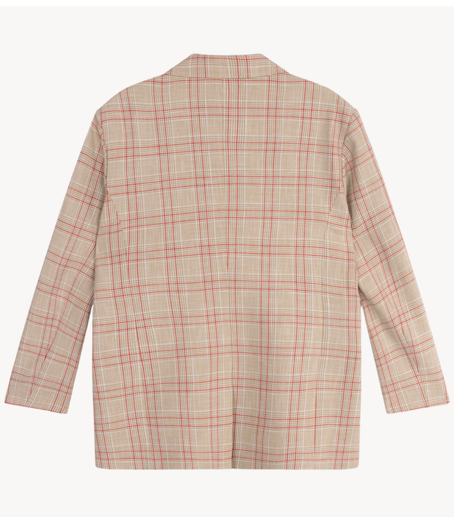 Alix The Label Blazer ladies woven oversized check blazer sand