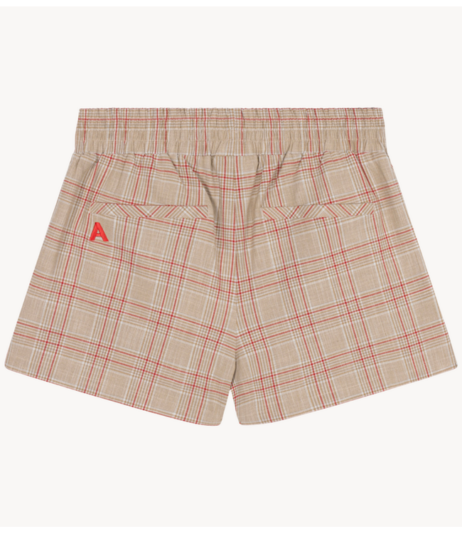 Alix The Label Broek ladies woven sporty check shorts sand