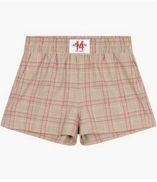 Alix The Label Broek ladies woven sporty check shorts sand