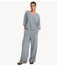 Alix The Label Broek ladies knitted scuba wide leg pants light grey