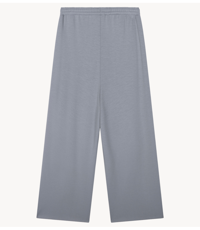 Alix The Label Broek ladies knitted scuba wide leg pants light grey