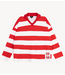 Alix The Label Trui ladies knitted block stripe polo sweater spicy coral