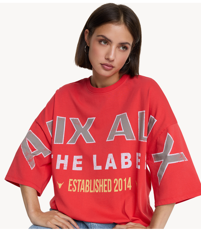 Alix The Label T-shirt ladies knitted big alix alix t-shirt spicy coral