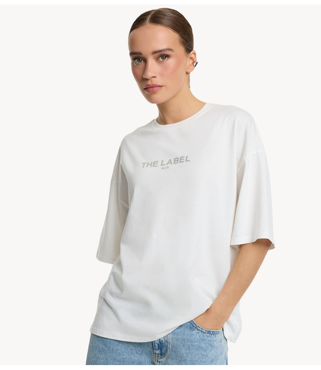 Alix The Label T-shirt ladies knitted the label t-shirt soft white
