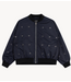 Alix The Label Jack ladies woven eyelet bomber navy