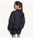Alix The Label Jack ladies woven eyelet bomber navy