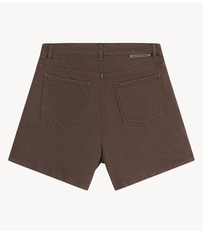 Alix The Label Broek ladies woven heavy twill shorts BROWN