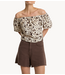 Alix The Label Broek ladies woven heavy twill shorts BROWN