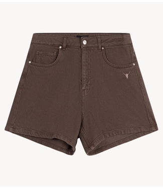 Alix The Label Broek ladies woven heavy twill shorts BROWN