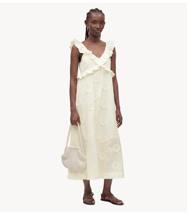 YAS Jurk YASNAMA SL LONG DRESS Star White