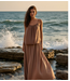 GUUS Top breezy silk spaghetti caramel