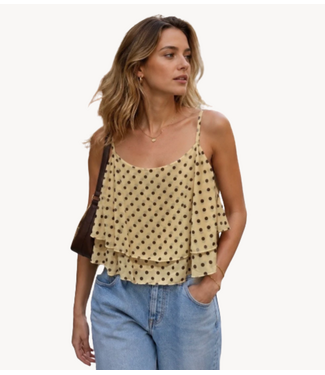 GUUS Fashion Top flowing ruffle dot yellow