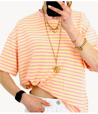 GUUS T-shirt striped Light Yellow