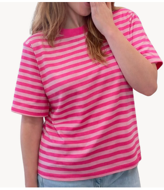 GUUS Fashion T-shirt Oversized striped T-shirt Pink
