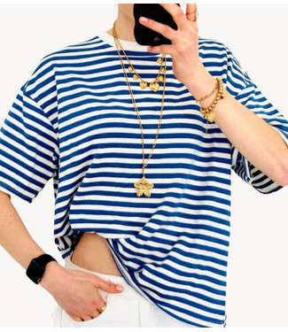 GUUS T-shirt Oversized striped T-shirt Dark Blue