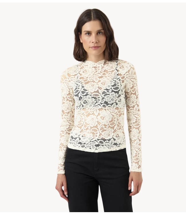 YAS Top ASLACEY LS LACE TOP S. NOOS Pristine