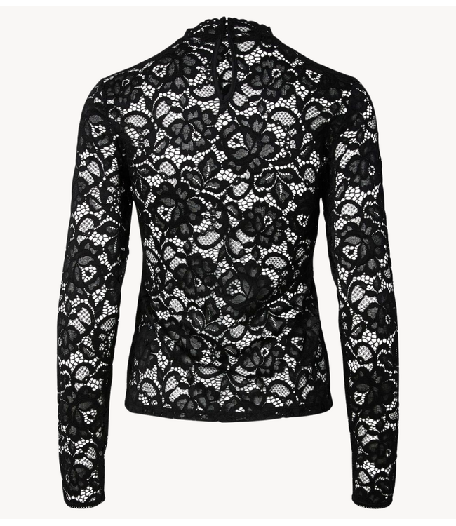 YAS Top YASLACEY LS LACE TOP S. NOOS Black