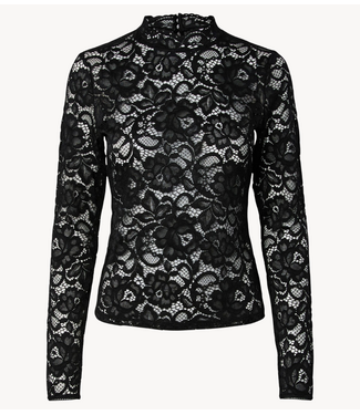 YAS Top YASLACEY LS LACE TOP S. NOOS Black