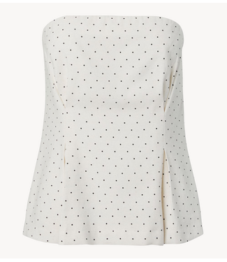 YAS Top YASDOTLY CORSAGE TOP Star White  BLACK DOTS