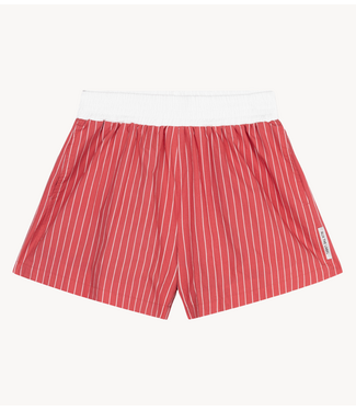 Alix The Label Broek ladies woven striped shorts ORANGE RED