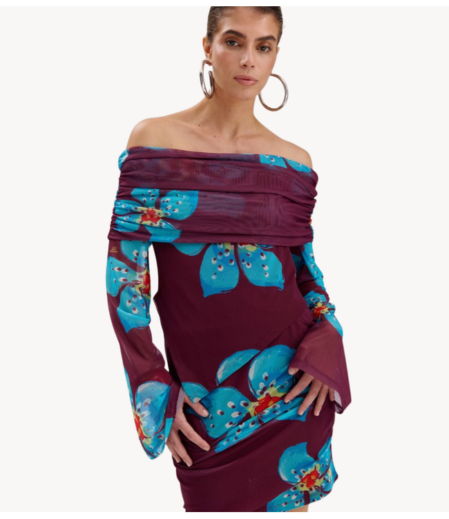 HARPER & YVE Top JESSE-LS WILD FLOWER bordeaux