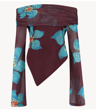 HARPER & YVE Top JESSE-LS WILD FLOWER bordeaux