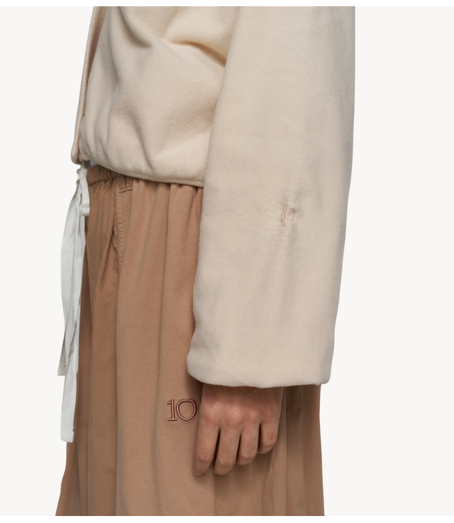 10DAYS Vest brushed baseball cardigan powder