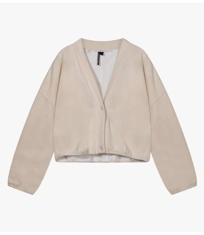 10DAYS Vest brushed baseball cardigan powder