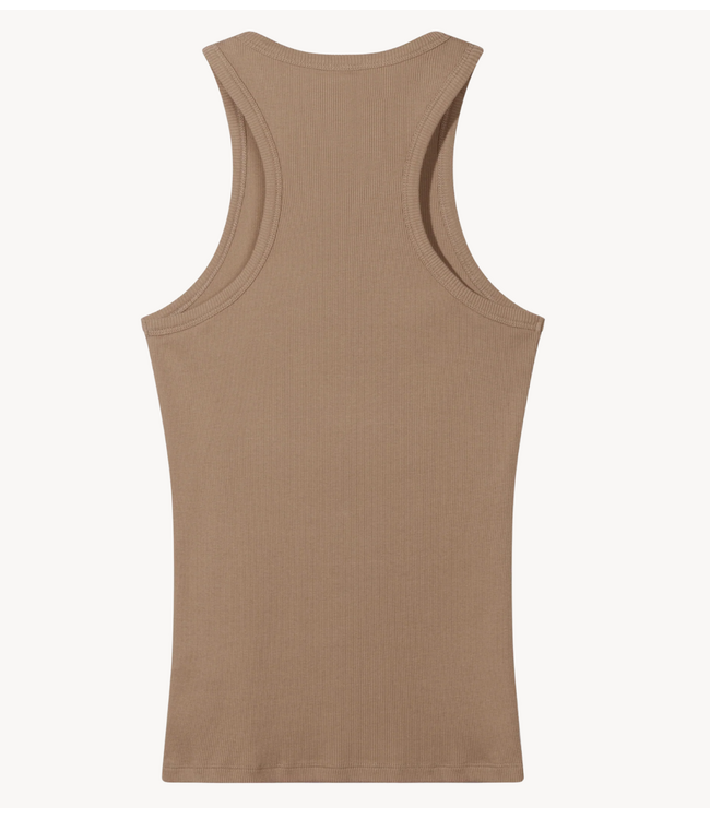 10DAYS Top tank top rib light fudge