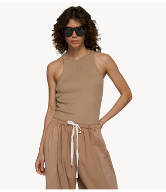 10DAYS Top tank top rib light fudge