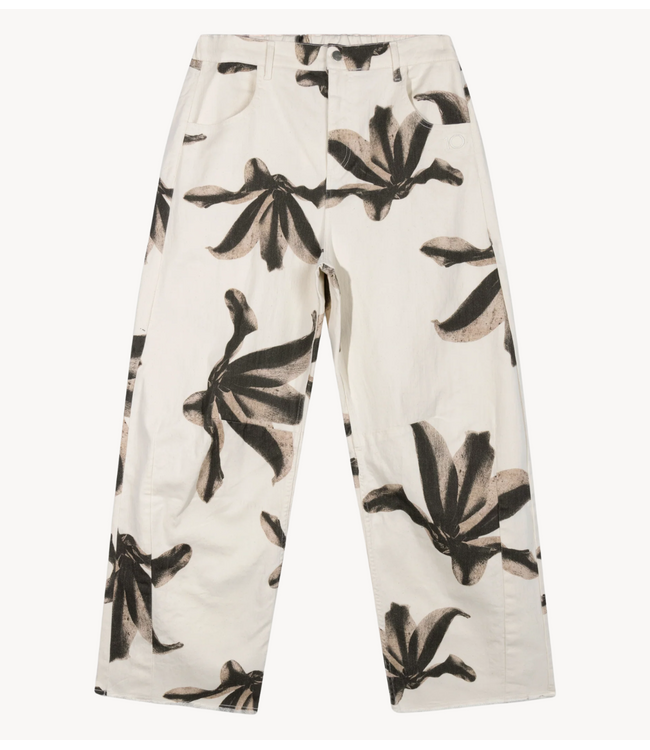 10DAYS Broek western pants flower ecru