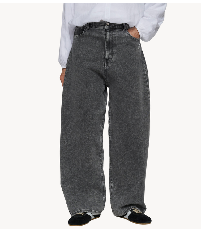 10DAYS Broek wide pants jog denim black
