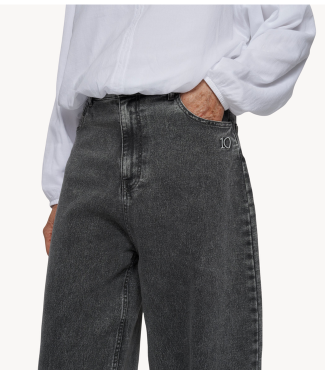 10DAYS Broek wide pants jog denim black