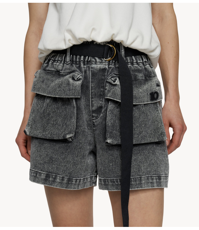 10DAYS Broek utitlity shorts jog denim black