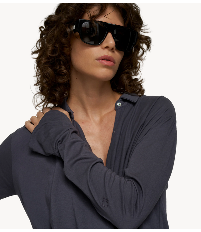 10DAYS Blouse wrap blouse steel blue