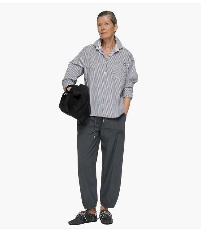 10DAYS Broek crinkle jogger steel blue