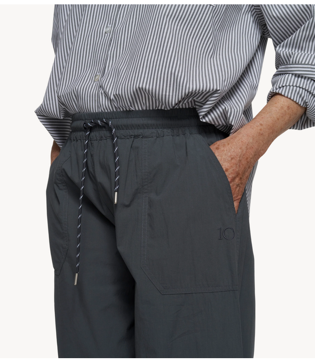 10DAYS Broek crinkle jogger steel blue