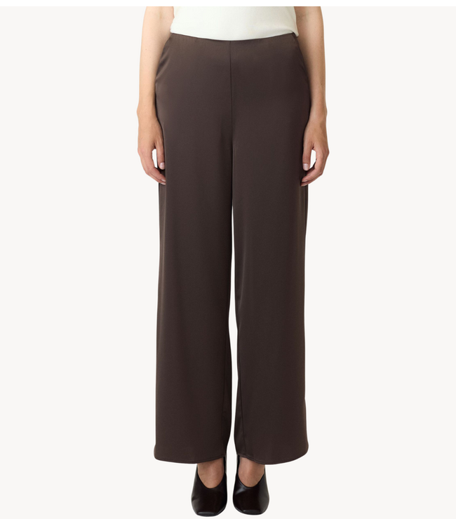 YAS Broek YASPELLA HW WIDE PANTS S. NOOS Chocolate Brown