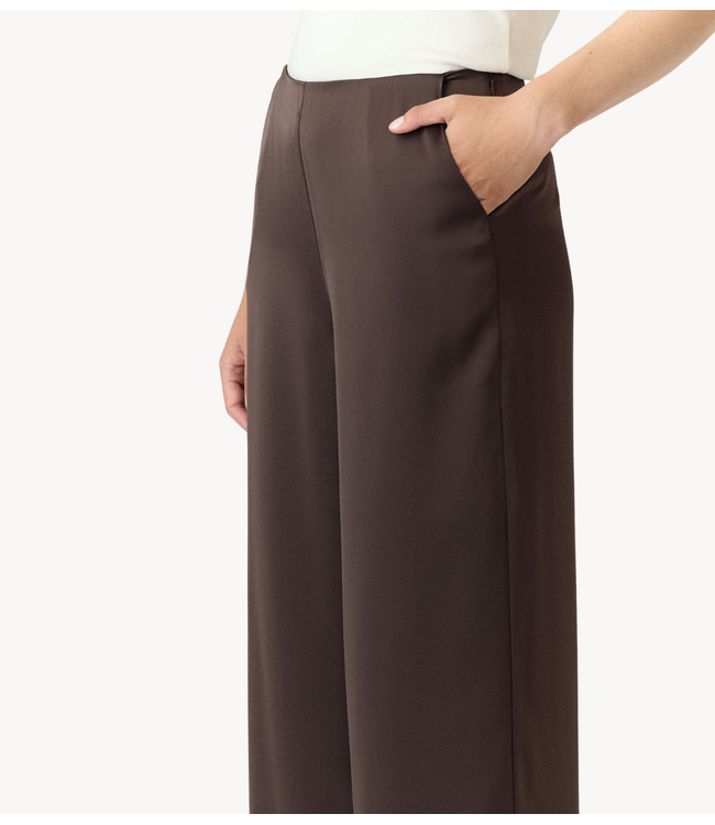 YAS Broek YASPELLA HW WIDE PANTS S. NOOS Chocolate Brown
