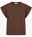 BY-BAR Top mason pleats top chocolate brown