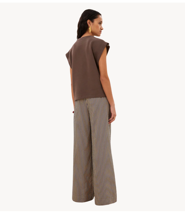 BY-BAR Top mason pleats top chocolate brown