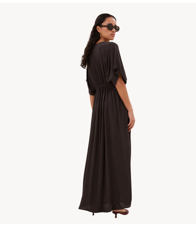 BY-BAR Jurk long twill dress espresso