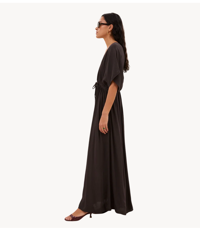 BY-BAR Jurk long twill dress espresso