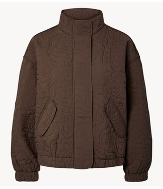 YAS Jack YASFIPURA LS QUILTED JACKET S. NOOS Chocolate Brown