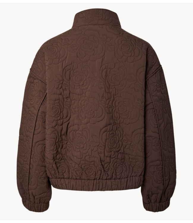 YAS Jack YASFIPURA LS QUILTED JACKET S. NOOS Chocolate Brown