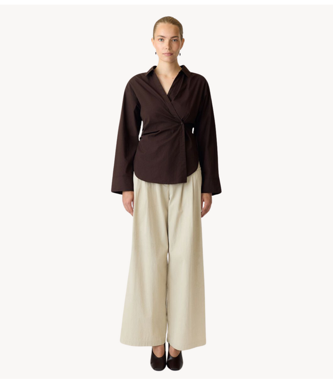 YAS Blouse YASAREMIA LS SHIRT S. Coffee Bean