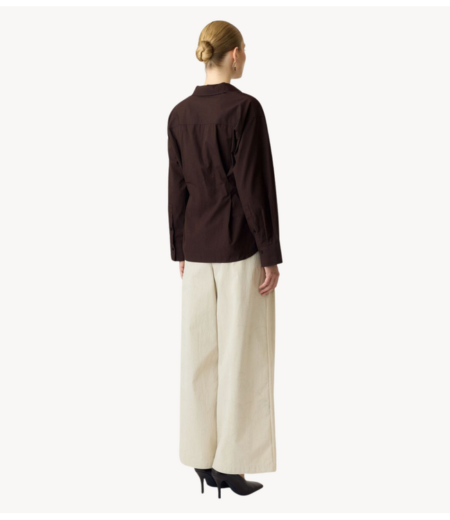 YAS Blouse YASAREMIA LS SHIRT S. Coffee Bean
