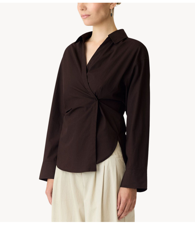 YAS Blouse YASAREMIA LS SHIRT S. Coffee Bean