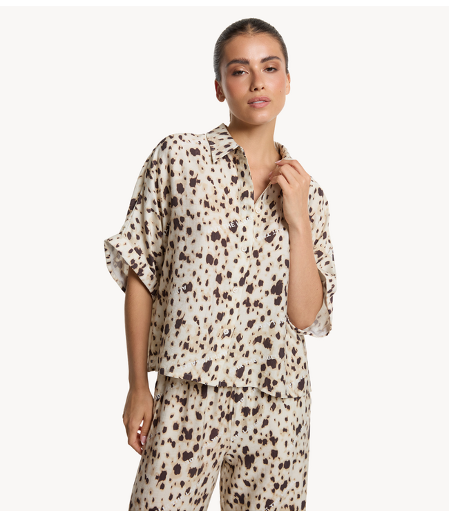 Alix The Label Blouse ladies woven animal oversized blouse ANIMAL